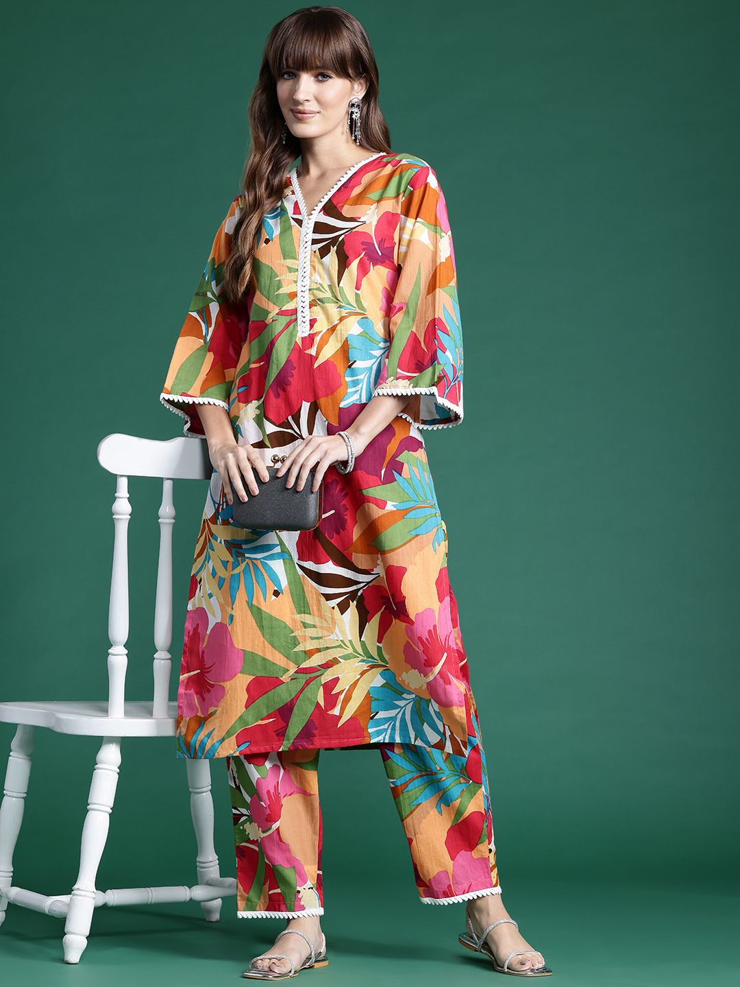 Dhiyona IE Floral Printed Pure Cotton Co-Ords