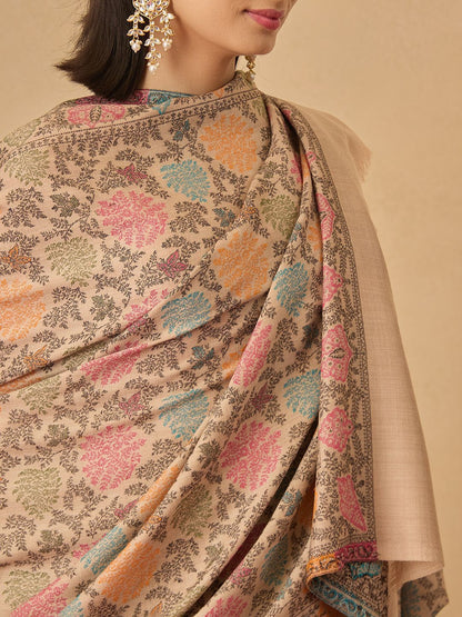 Dhiyona PA Floral Pashmina Nazrana Woven Design Jamawar Shawl