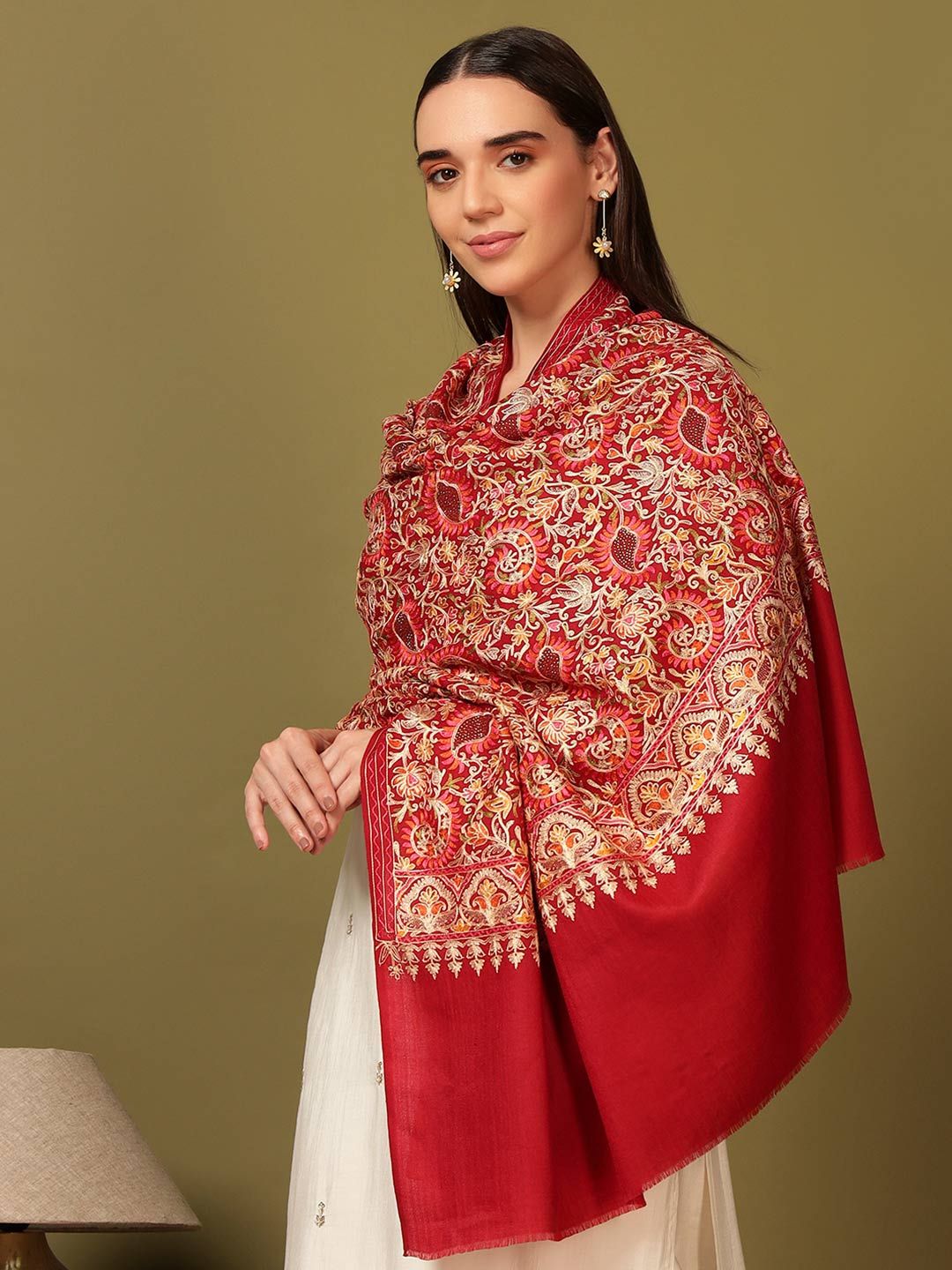 Dhiyona PA Paisley Embroidered Nalki Shawl