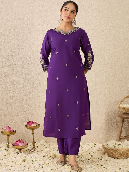 Women Ethnic Motifs Embroidered Regular Kurta with Patiala & Dupatta