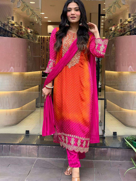 Dhiyona KL Women Ethnic Motifs Printed Regular Kurta with Palazzos & With Dupatta