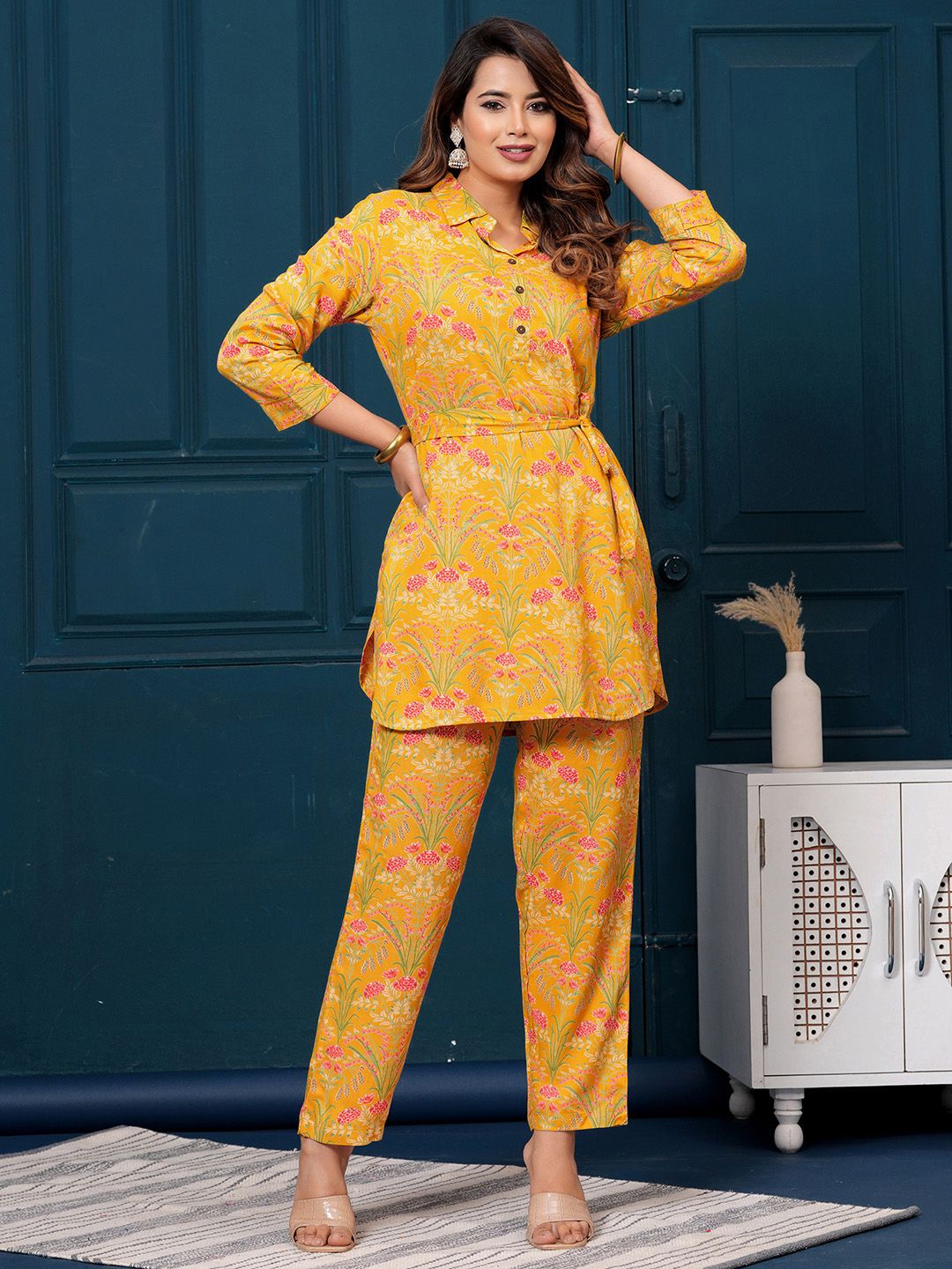 Dhiyona IE Printed Tunic With Trousers Co-Ords