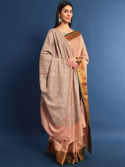 Dhiyona PA Ethnic Motifs Embroidered Woollen Shawl
