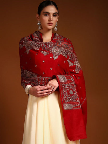 Dhiyona PA Women Paisley Embroidered Shawl