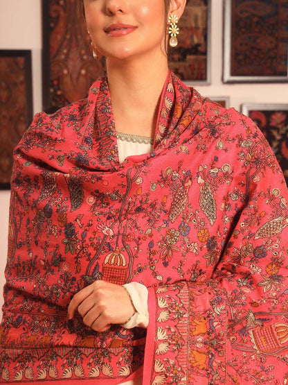 Dhiyona PA Ethnic Motifs Embroidered Woollen Shawl