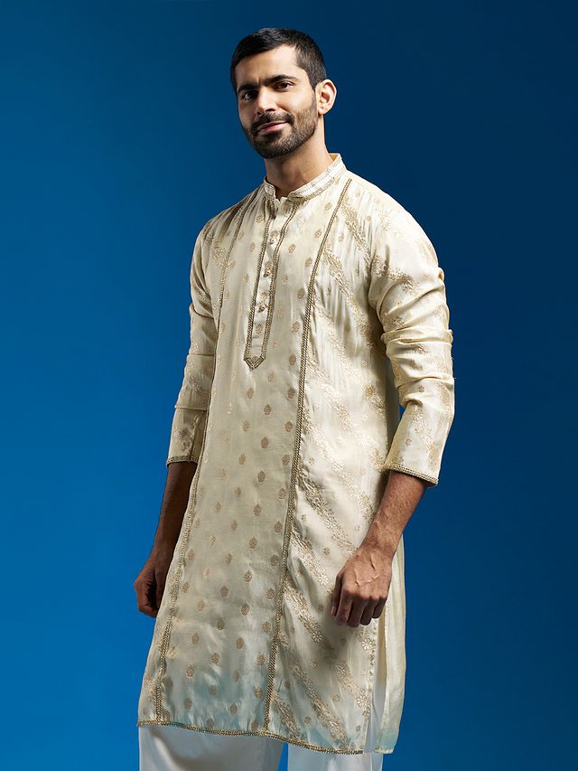 Men's Tissue  Banarasi Tissue Straight Kurta