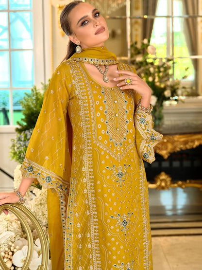 Women Ethnic Motifs Embroidered Kurta with Trousers & Dupatta