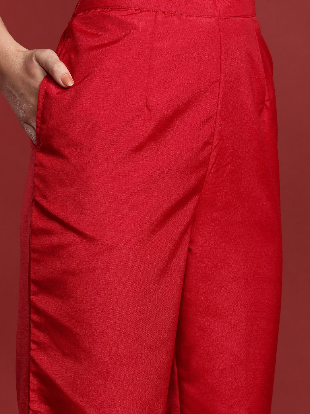 Ethnic Motifs Embroidered Empire Kurta with Trousers & Dupatta