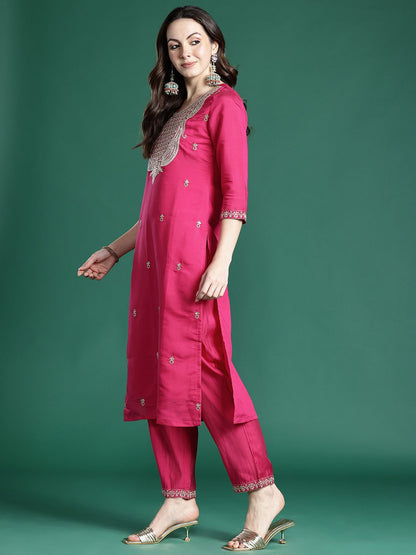 Dhiyona IE Ethnic Motifs Embroidered Kurta with Trousers & Dupatta
