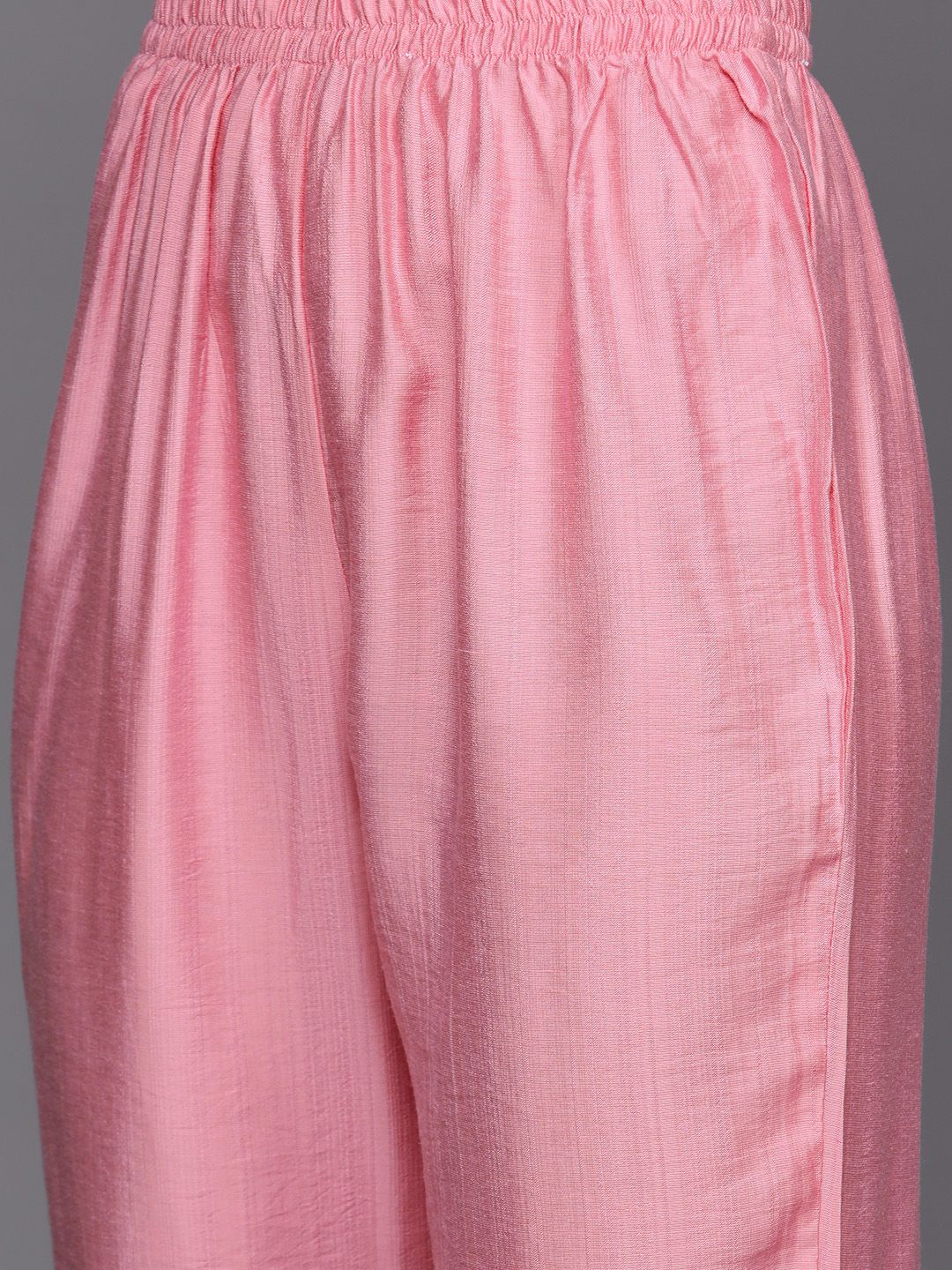 Women Pink Ethnic Motifs Embroidered Kurta with Trousers & With Dupatta