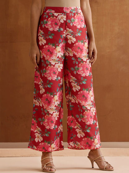 Dhiyona IS Women's Women Floral Printed Regular Kurta with Trousers & With Dupatta