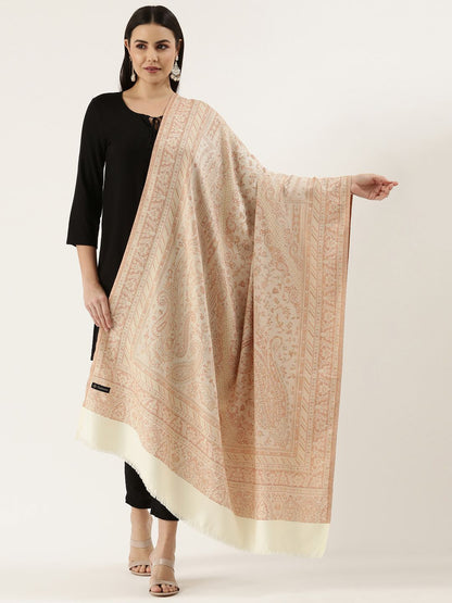 Dhiyona PA Woman Off- White Woven Design Jamawar Shawl