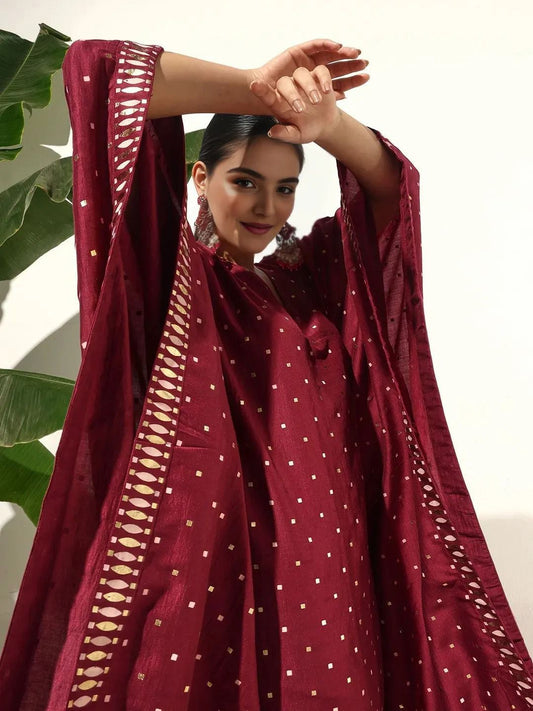 Dhiyona IS Women's Women Printed V-Neck Regular Kurta with Trousers