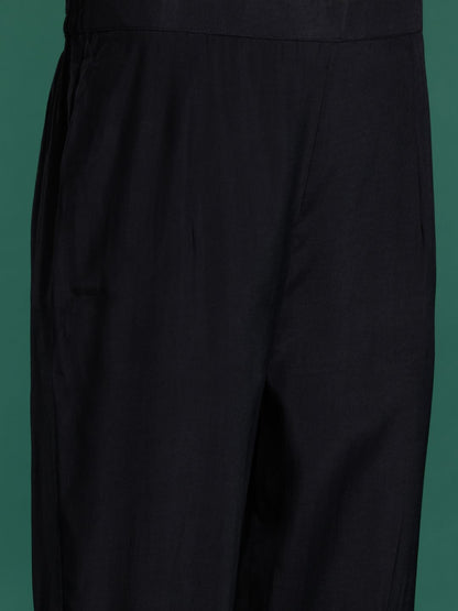 Floral Embroidered Sequinned Kurta With Trousers & Dupatta