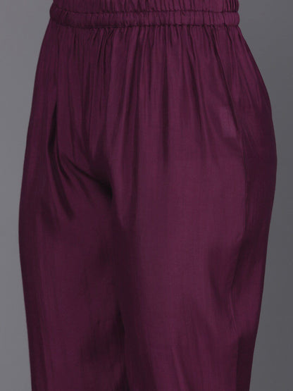 Dhiyona VA Women'sV-Neck Ethnic Motifs Embroidered Regular Kurta Set