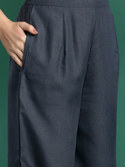 Dhiyona IE Yoke Design Regular Kurta With Palazzos & Dupatta