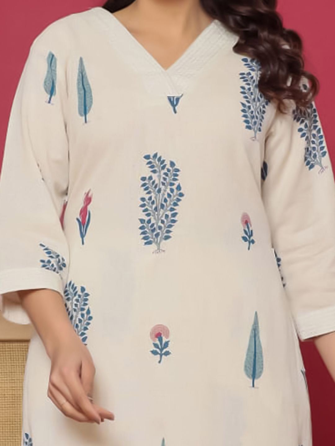 Women Floral Printed Regular Pure Cotton Kurta with Palazzos