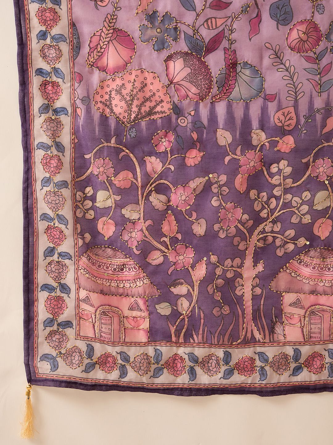 Dhiyona IE Women Floral Printed Kurta with Trousers & With Dupatta