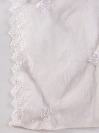 Dhiyona IE Floral Embroidered V-Neck Thread Work Kurta with Trousers & With Dupatta