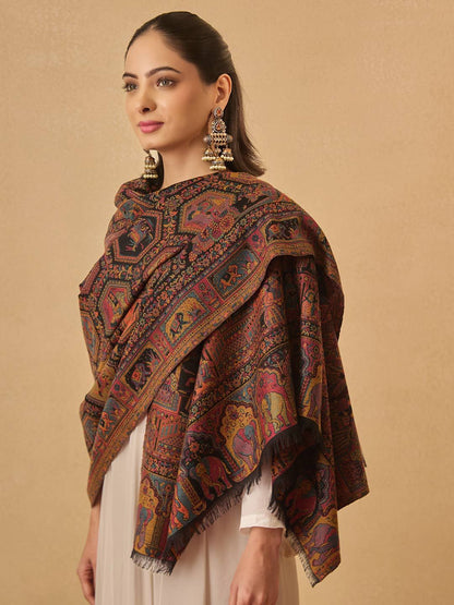 Dhiyona PA Ethnic Motifs Woven Design Woollen Shawl