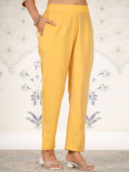 Dhiyona OD  Geometric Embroidered Thread Work Straight Kurta with Trousers