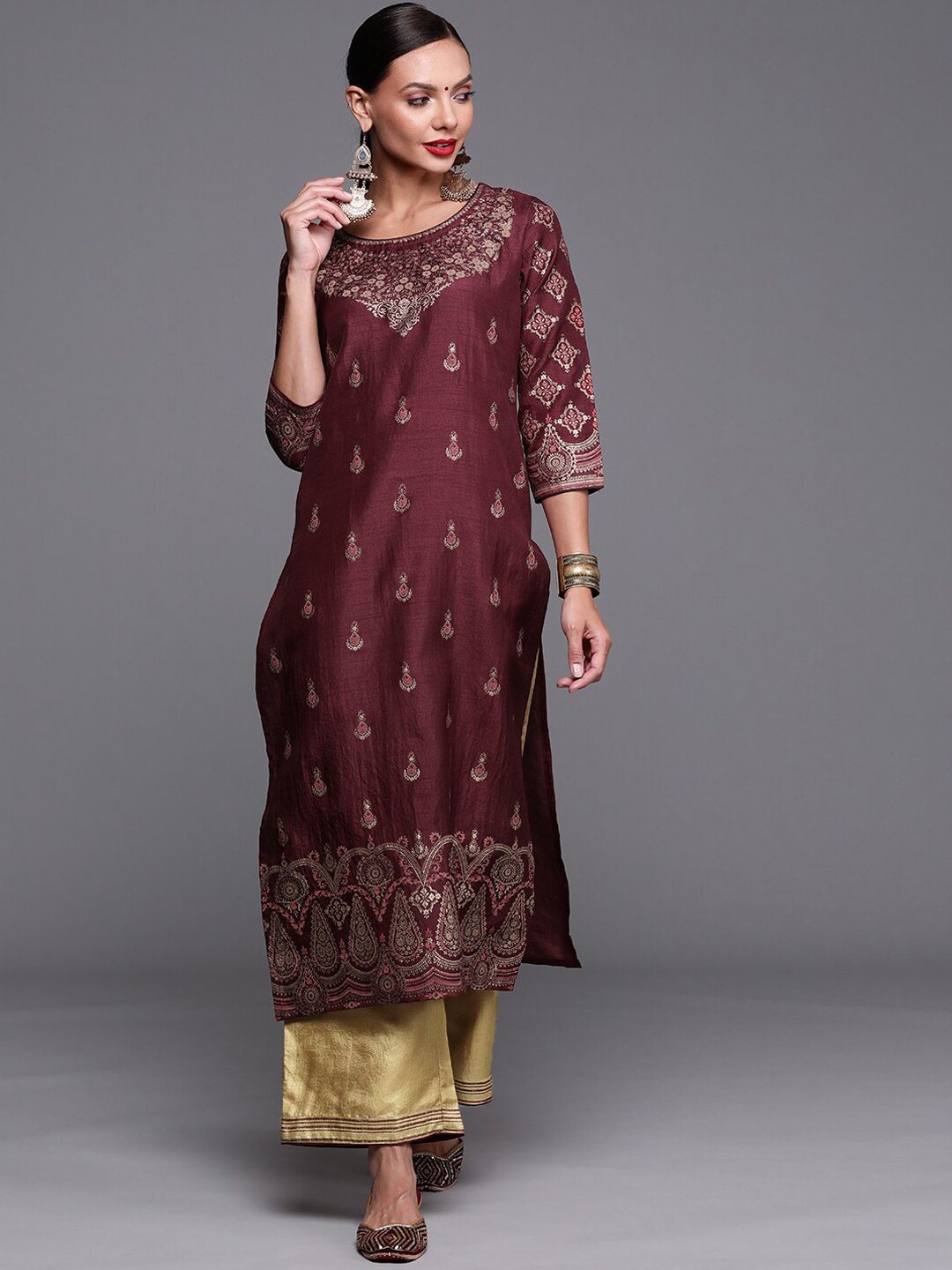 Dhiyona IE Women Floral Printed Kurta with Palazzos