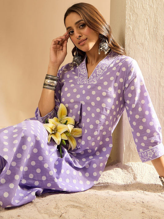 Women Printed Regular Pure Cotton Kurta with Trousers