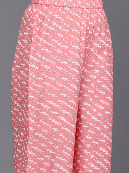 Dhiyona VA Women'sFloral Printed Regular Pure Cotton Kurta with Trousers