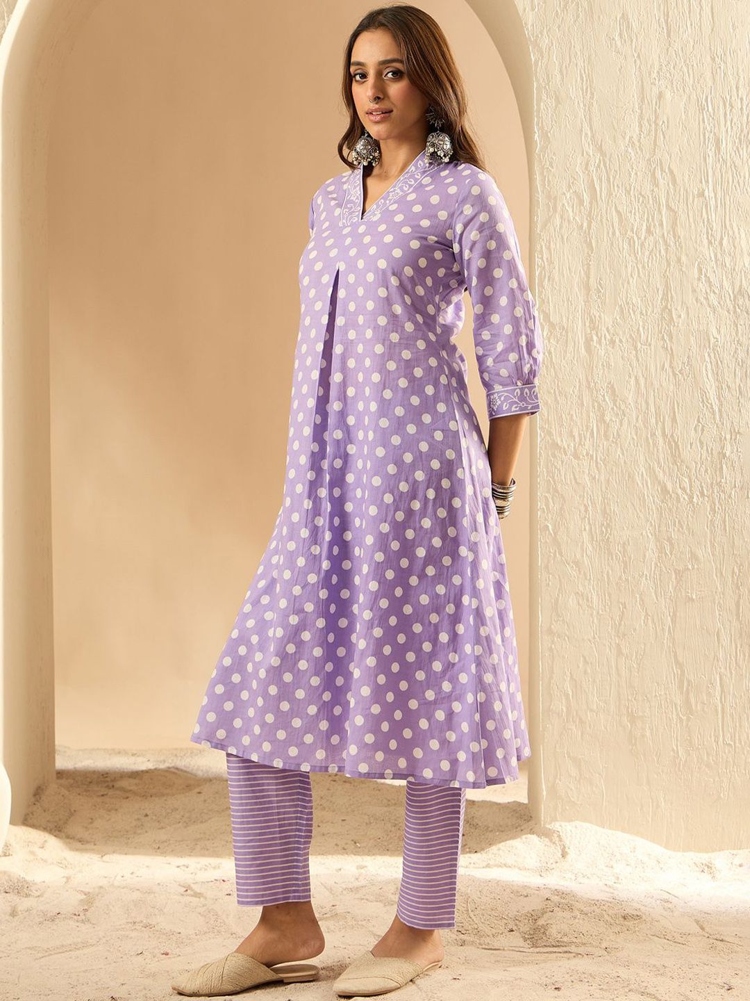 Women Printed Regular Pure Cotton Kurta with Trousers