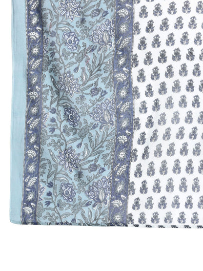 Dhiyona IE Floral Printed Regular Pure Cotton Kurta with Trousers & Dupatta