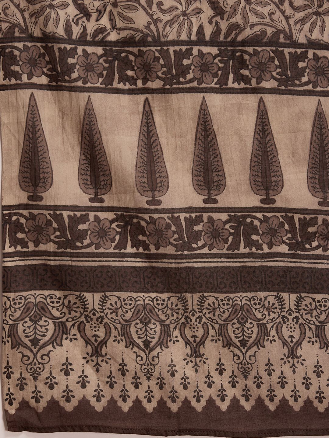 Ethnic Motifs Printed Pure Cotton Straight Kurta with Palazzos & Dupatta