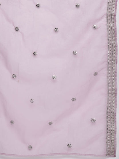 Dhiyona IE Ethnic Motifs Embroidered Regular Sequinned Kurta with Trousers & Dupatta