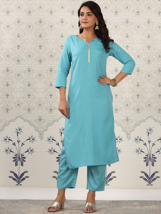 Dhiyona OD  Printed Regular Gotta Patti Kurta with Trousers