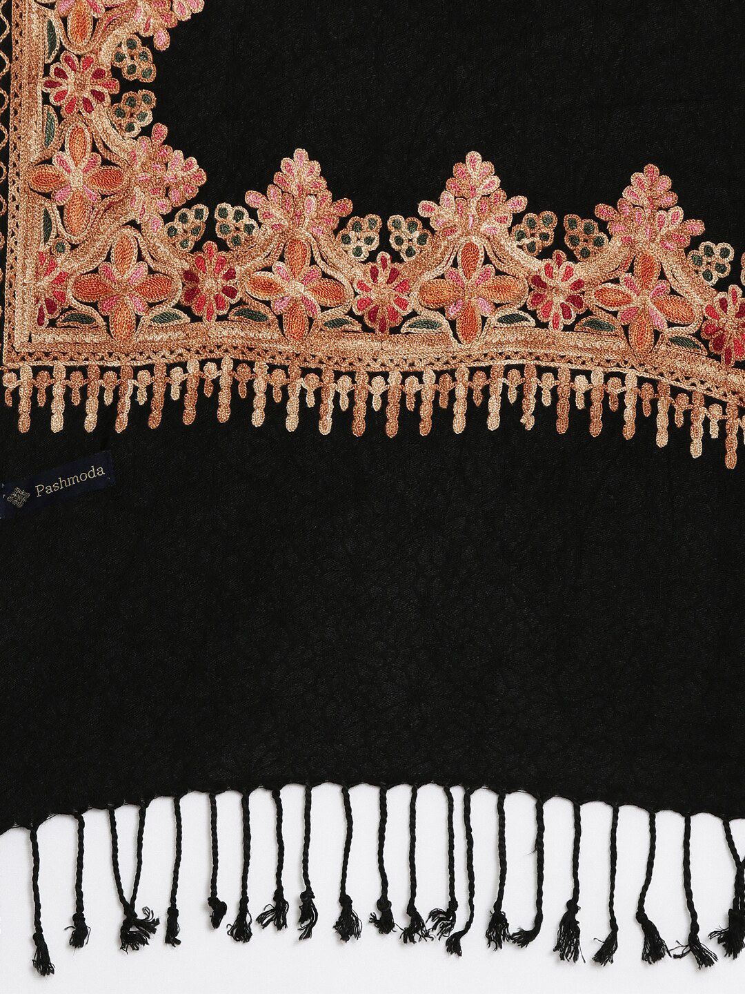 Dhiyona PA Women Black Aari Embroidered Shawl