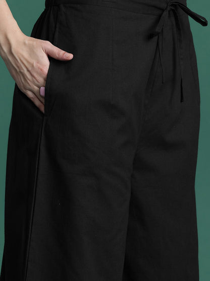 Floral Embroidered Empire Thread Work Pure Cotton Kurta with Palazzos