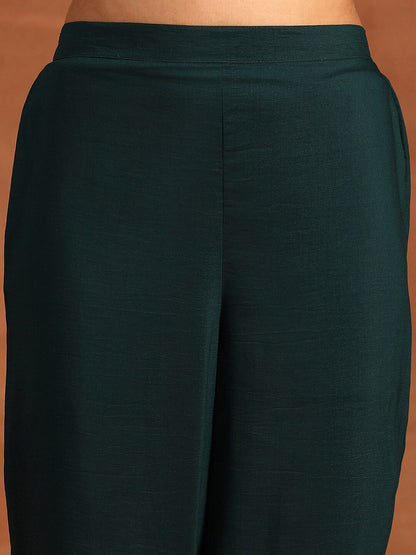 Ethnic Motifs Embroidered Thread Work Kurta & Trousers With Dupatta