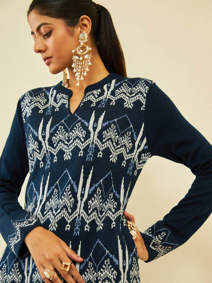 Dhiyona SO Women's Ethnic Motifs Printed Straight Acrylic Kurta With Palazzos