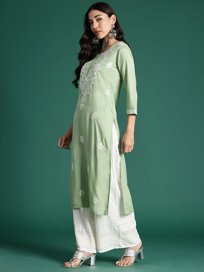 Dhiyona IE Ethnic Motifs Embroidered Thread Work Kurta