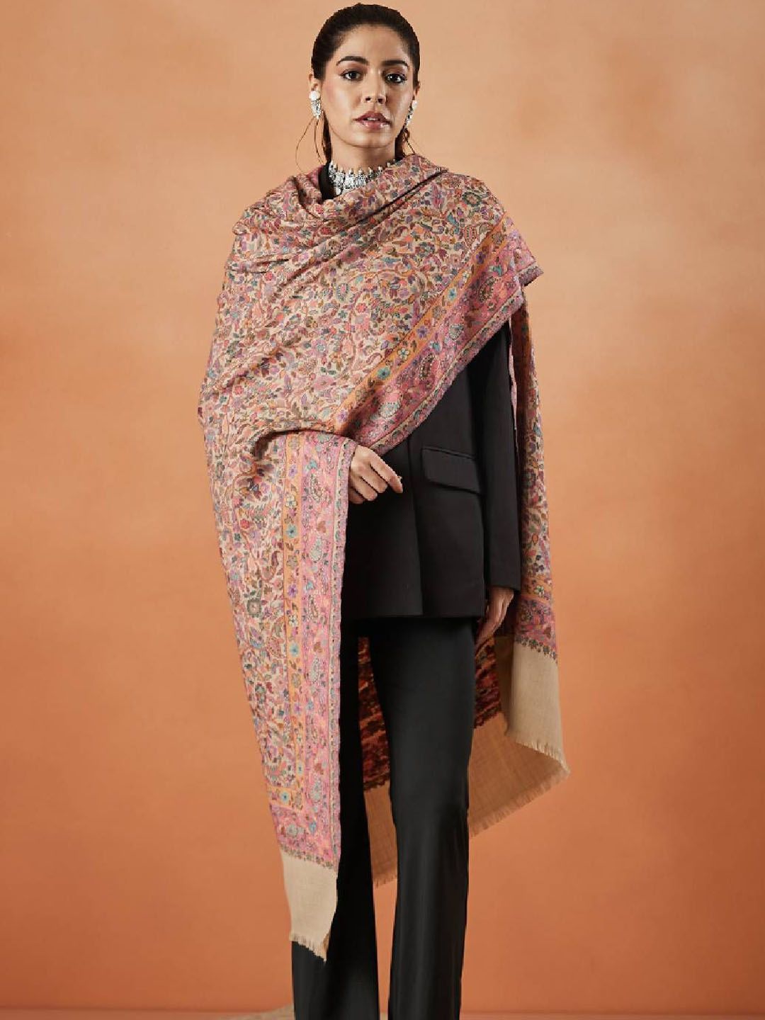 Dhiyona PA Gulzar Kaani Floral Woven Design Shawl