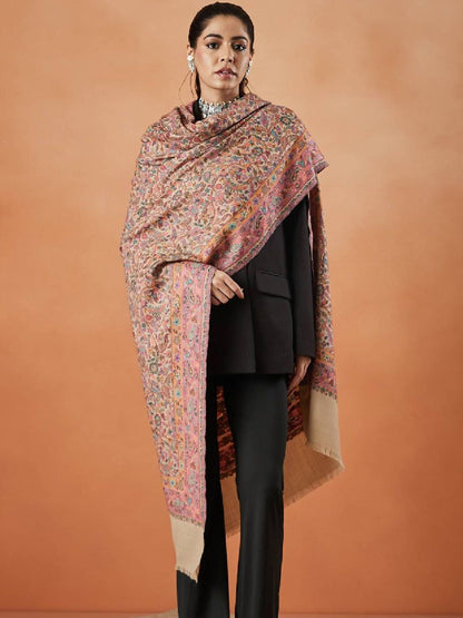 Dhiyona PA Gulzar Kaani Floral Woven Design Shawl