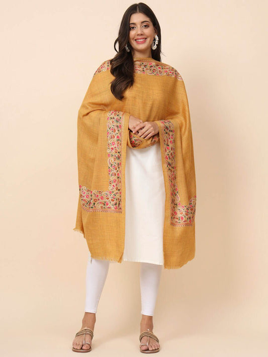 Dhiyona PA Floral Embroidered Pure Wool Shawl