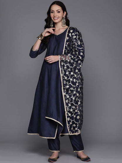 Women Empire Sequinned Kurta with Trousers & With Dupatta
