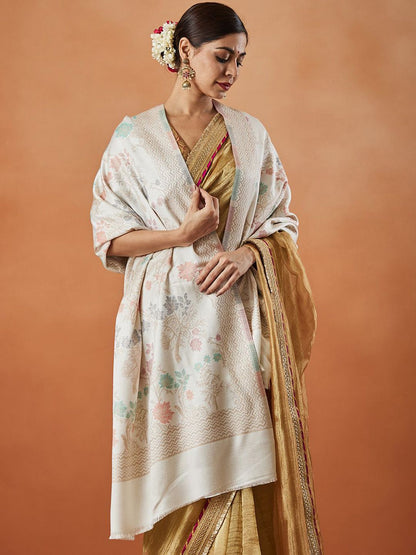 Dhiyona PA Shalimar Kaani Ethnic Motifs Woven Design Shawl