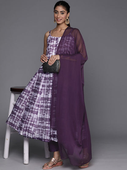 Dhiyona VA Women'sPrinted Chanderi Silk Kurta with Trousers & Dupatta
