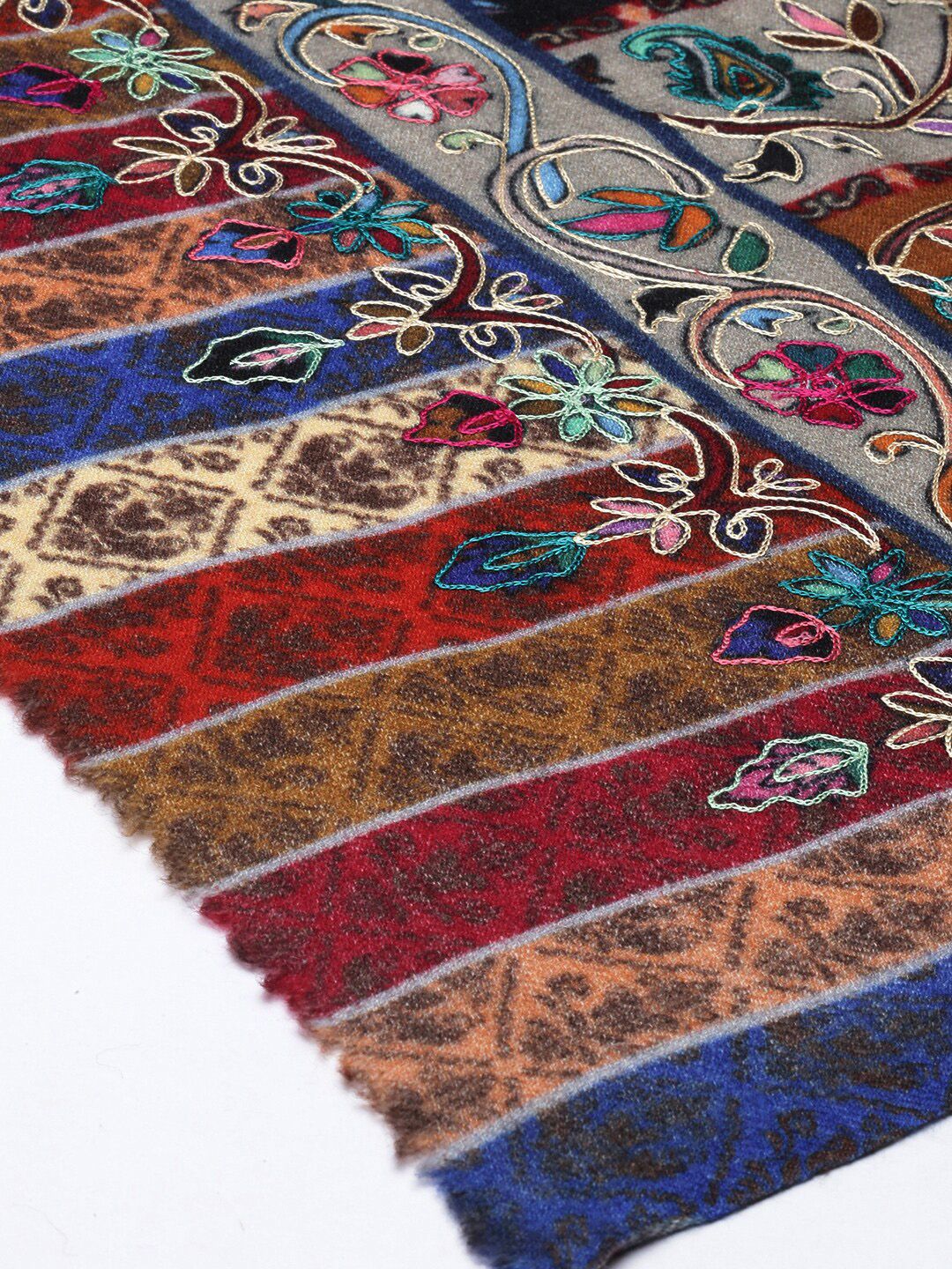 Dhiyona PA Women Multicoloured Embroidered Woolen Shawl