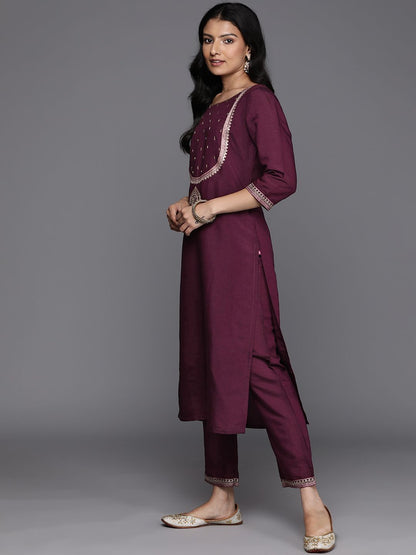 Dhiyona VA Women'sEthnic Motifs Embroidered Kurta With Trousers & Dupatta