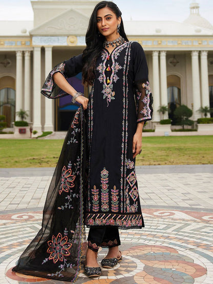 Women Ethnic Motifs Embroidered Regular Mirror Work Kurta with Trousers & With Dupatta