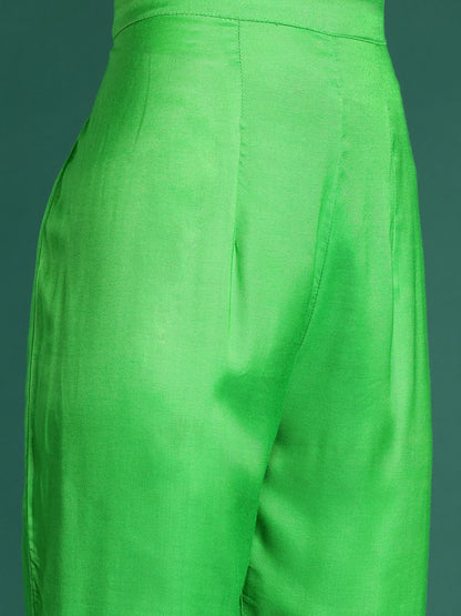 Dhiyona IE Leheriya Printed Zari Kurta With Trousers & Dupatta