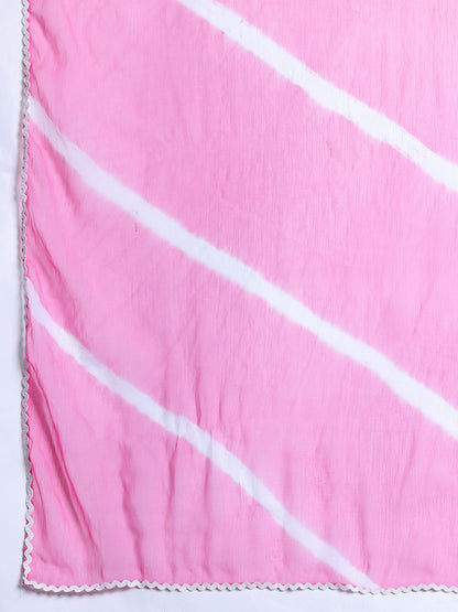 Floral Embroidered Regular Thread Work Pure Cotton Kurta with Trousers & Dupatta