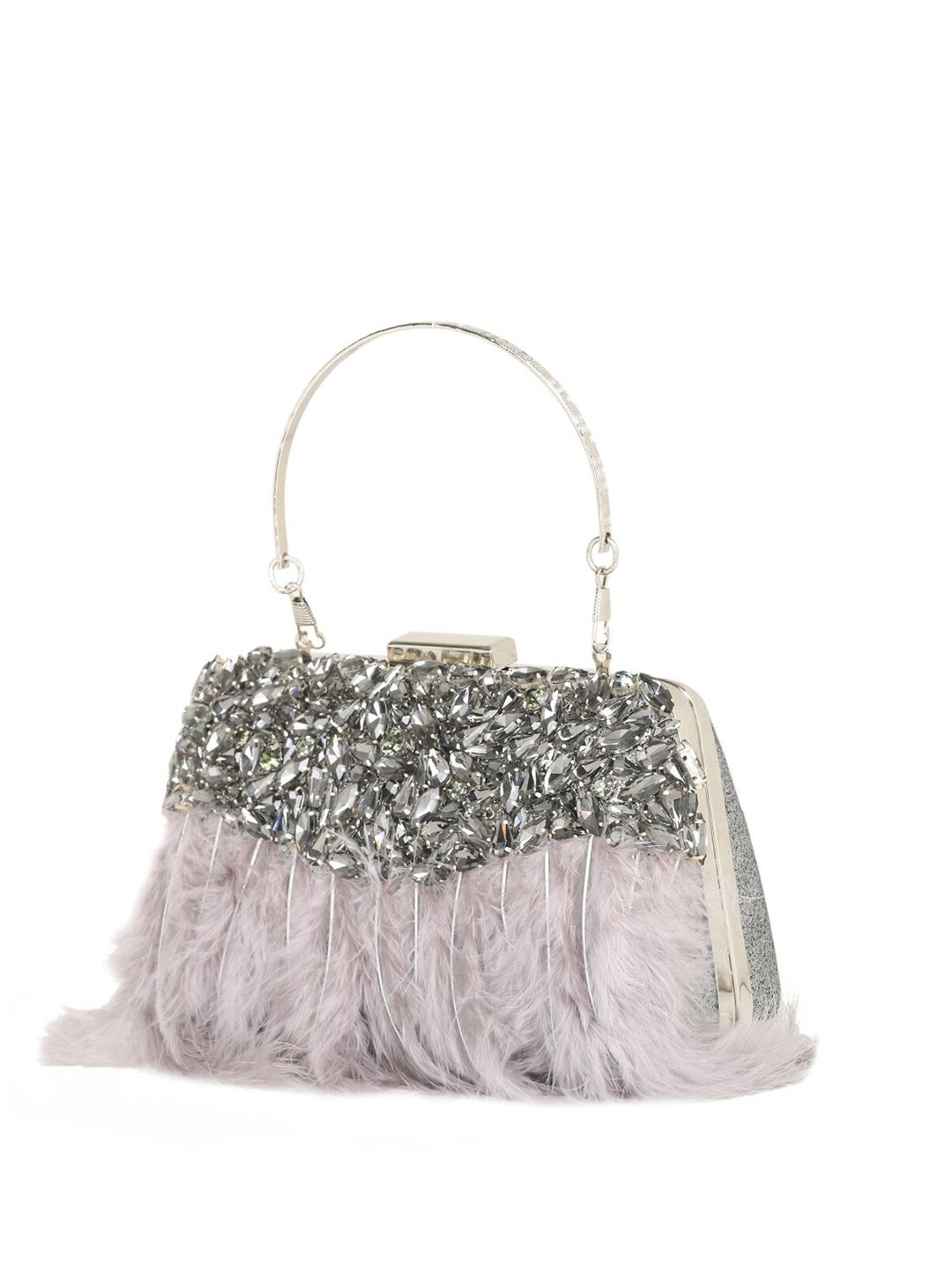 Dhiyona NR Feather Embellished Box Clutch